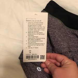 Lululemon speed up short 4” so 14. NWT